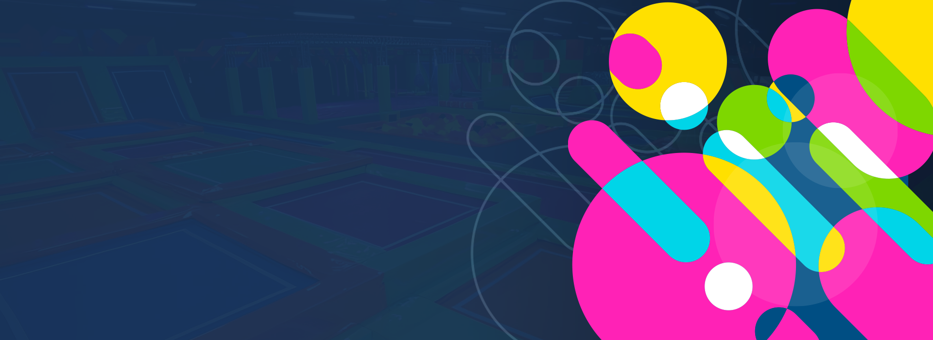 Faça sua festa no Altitude Park - Diversão e segurança garantidas Banner principal do Altitude Park mostrando ambiente de festa com diversão e segurança